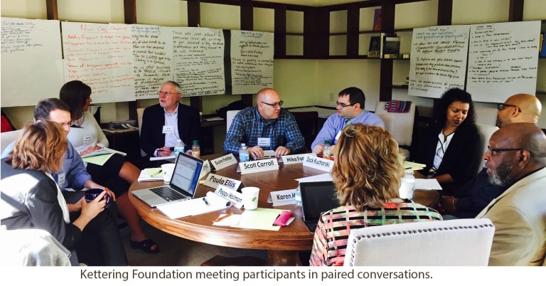 Kettering Foundation meeting participants in paired conversations